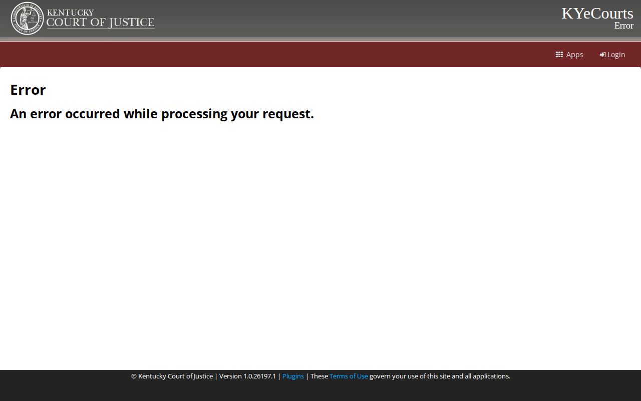 Kentucky eCourts applications portal